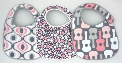 Juego babero bebé 3 piezas rosa y gris - Oferta de muestra Foto 1 de 4