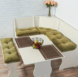 Moss 4 piece Nook Cushion Set Corner Bench Booth Seat Dining Breakfast Kitchen - Picture 1 of 5