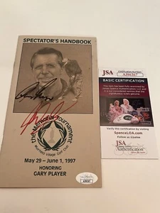 Raro 1997 The Memorial Spectator's Handbook firmado por Daly & Gary Player JSA - Imagen 1 de 11
