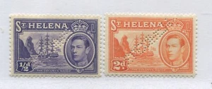 St. Helena KGVI 1938 1/2d and 2d perfed SPECIMEN mint o.g. hinged - Picture 1 of 1