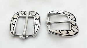 Par de hebillas de tacón de corazón Jeremiah Watt cinturón de acero inoxidable para cabecera - Imagen 1 de 2