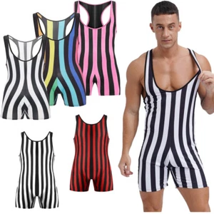 Herren Jumpsuit Badeanzug Body Ringer Strampler Slim Fit Einfarbig Shorts - Bild 1 von 65