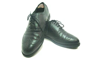 Oakton Comfort 2000 Wingtip Lace Up Oxford Shoes Mens 12D Black Leather - Picture 1 of 4