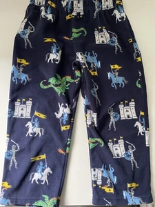 Carters Boys Castle Dragon Knight Fleece Flannel Cozy Pajama Pants Bottoms 4 Yrs - Picture 1 of 5