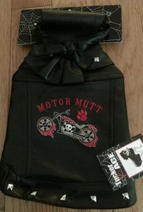 TUCKER & ACE-Black MOTOR MUTT Biker Dog Motorcycle Skull Jacket & Cap-NWT- M - Picture 1 of 5