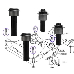 SUBFRAME BUSHES SET FOR NISSAN QASHQAI X-TRAIL JUKE KOLEOS 54466JD000 54467JD00A - Picture 1 of 8