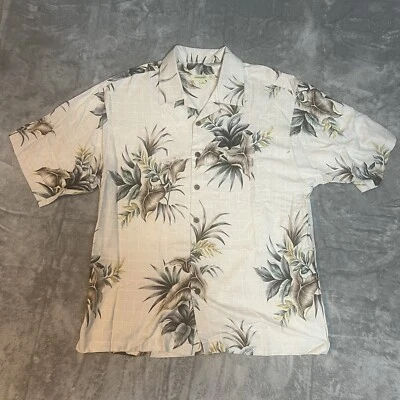 Joseph & Feiss 100% Silk Floral SHORT SLEEVE BUTTON UP SHIRT XL Extra Large - Image 1 of 2