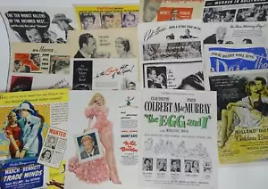 Movie Advertisements 1920s to 1950s From Magazines Western Disney Lot 25 Pieces - Picture 1 of 6