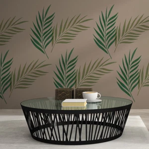 Plantilla de pared de hoja de palma - Plantilla de follaje tropical reutilizable grande - Imagen 1 de 7