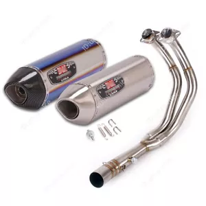For Yamaha MT-07 XSR700 YZF R7 Complete Exhaust System Header Pipe 51mm Muffler - Picture 1 of 11