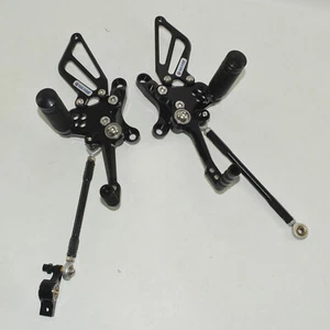 Black Adjustable Rearset Footrests Shift Foot Pegs For DUCATI 848 1098 1198 R/S - Picture 1 of 8