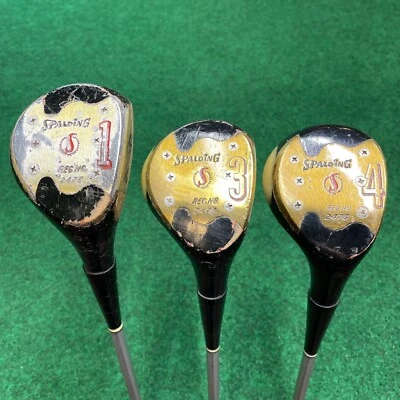 Spalding Bruce Devlin Reg. No. 2473 Juego Madera 1,3,4 Spalding R-flex Empuñadura Cuero Foto 1 de 4