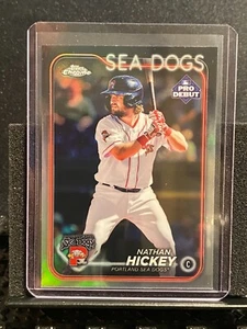 Nathan Hickey 2024 Topps Pro debut refractor cromado - Sea Dogs/Red Sox - Imagen 1 de 2