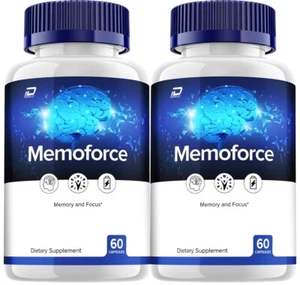 (2 Pack) MemoForce Brain Capsules - Memo Force Pills All-Natural Supplements - Picture 1 of 7
