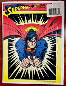 Vintage 1995 Superman Golden Books Frame Tray Puzzle DC Comics Superhero - Picture 1 of 2