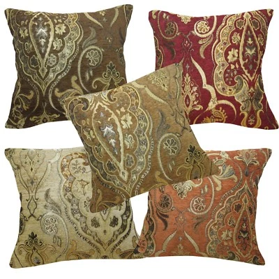 Pillow Cover*Damask Chenille Sofa Seat Pad Cushion Case Custom Size*Wk5 - Image 1 of 2