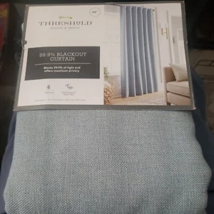 Threshold Blue Linen Aruba Blackout Curtain Panel 84in - Picture 1 of 4