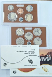 2019-S US Mint 10-Coin Proof Set Complete Slides/Box+COA -OGP- (No Bonus Cent) - Picture 1 of 3