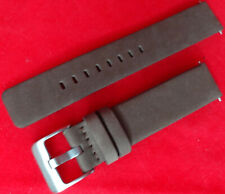 New Mens Brown Genuine Leather 18mm Watch Band Satin Nickel Buckle Fits WITHINGS