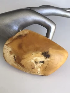 NATURAL ANTIQUE HUGE BALTIC EGG YOLK AMBER BUTTERSCOTCH BROOCH 41gr ART DECO - Picture 1 of 16