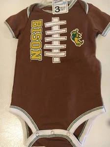 North Dakota State Bison - Baby Gift - Bodysuit Bib Footsies 6-9 Month Football - Picture 1 of 8