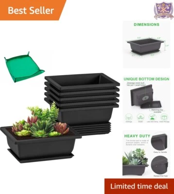 6 Packs 6.5 Inch Plastic Bonsai Training Pots with Drainage for Indoor Outdoo... - Image 1 of 4
