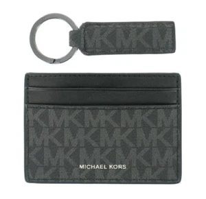 Portafoglio/Portachiavi Michael Kors Logo Grafica Pelle Slim Porta Carte di Credito.. Nuovo - Foto 1 di 7