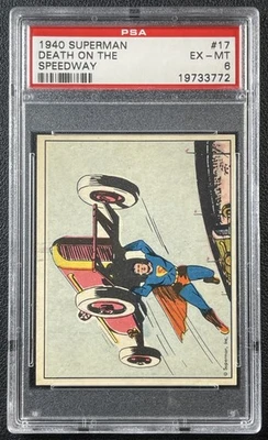 DEATH ON THE SPEEDWAY PSA 6 1940 GUM INC. SUPERMAN (R145) #17 - Image 1 of 2