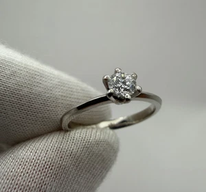 Platinum Ring 950 with Natural Diamond 0.25ct Brilliant Cut Size 6.5 - 3.16g - Picture 1 of 11