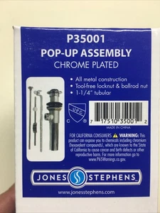 Jones Stephens P35001 Pop-Up Montage Ablauf 1-1/4" verchromt Neu im Karton - Bild 1 von 5