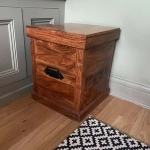 SOLID MANGO BLANKET BOX/TRUNK/CHEST LARGE INDIAN WOOD STORAGE FURNITURE - Picture 1 of 10