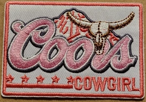 Coors Cowgirl embroidered Iron on patch beer cattle western rodeo - Picture 1 of 1
