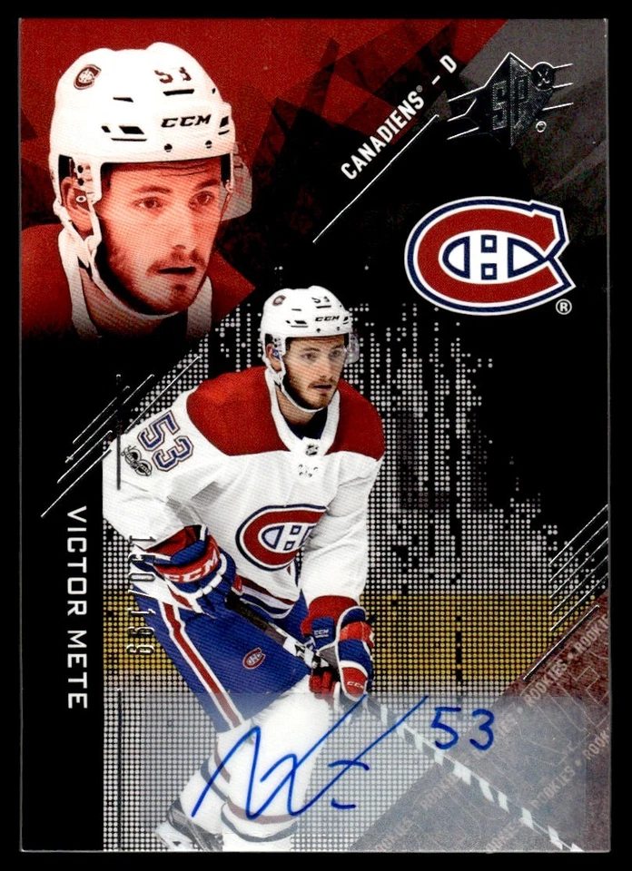 2017-18 SPx Rookies Autographs Victor Mete Auto Montreal Canadiens #R-VM - Image 1 of 2