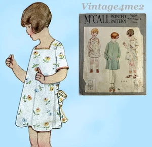 McCall 2287: 1930s Rare Toddler Girls Apron Dress Size 6 Vintage Sewing Pattern - Picture 1 of 5