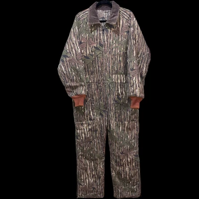 Vintage REVERSIBLE Realtree WALLS Blizzard Pruf Coveralls Hunting Camo XL - Image 1 of 4