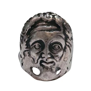 Skulptur Kopf Sterling Ring Antik Groß Mythologischer Ring - Bild 1 von 5