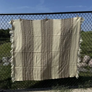 Vintage Amana Woolen Mills Blanket Throw Wool Fringed USA Southwest Decor - Picture 1 of 11