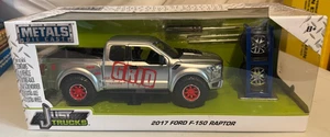 JADA 1/24 JUST TRUCKS Silver/Red 2017 FORD F-150 RAPTOR - Picture 1 of 6