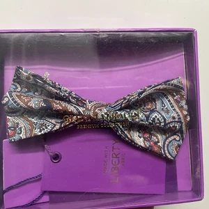Pajarita de algodón con estampado TESSA Gianni Feraud Liberty of London nueva en caja de regalo - Imagen 1 de 2