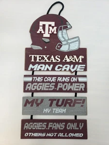 Letrero grande 21" Texas A&M cajero automático hombre cueva colgante ventiladores solo mi césped foco - Imagen 1 de 13