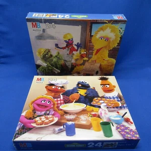 Lot of 2 - 1989 1990 - 24 Pieces Sesame Street Puzzle NEW By Milton Bradley - Picture 1 of 11