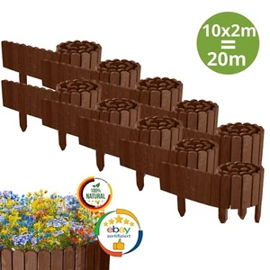 Beeteinfassung Rasenkante Holz Rollzaun Gartenzaun Flexibler Rollborder Palisade - Bild 1 von 55