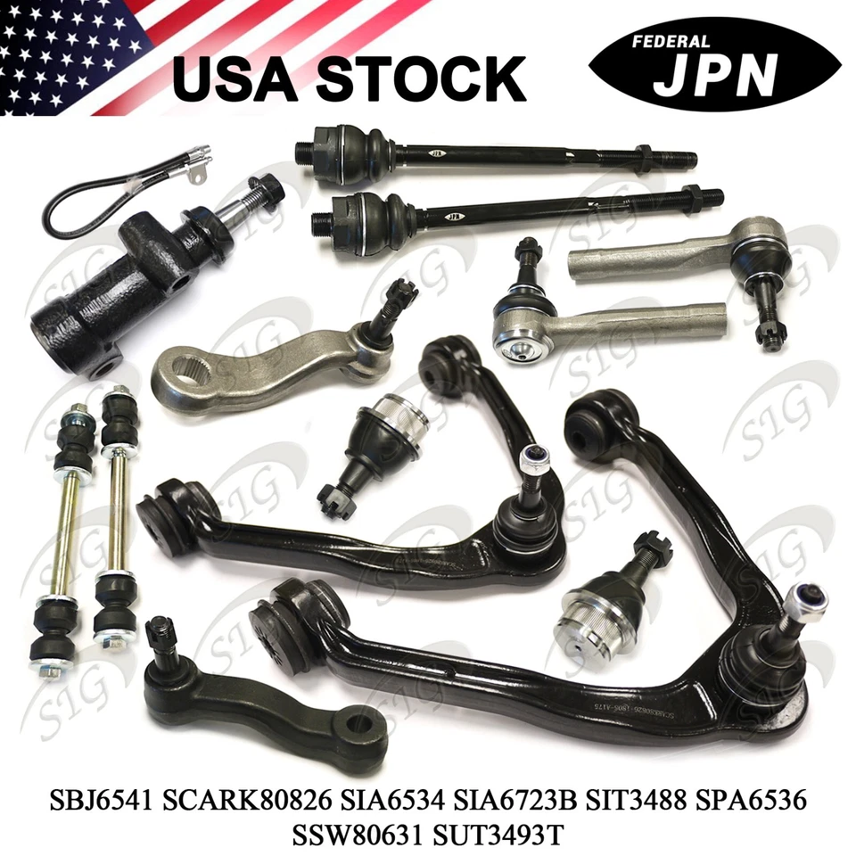 13PC Front Control Arm Tie Rod Suspension Kit for 2002 - 2006 Cadillac Escalade - Image 1 of 4