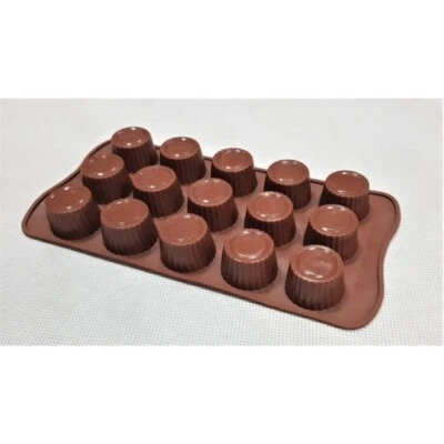 1 x Pralinenform Silikon rund  3D  Schokolade Fontant  Muffin Backen  NEU 15 x - Bild 1 von 2