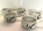 5 x Denby Greenwheat Soup Bowls with Loop Handle. Vintage.