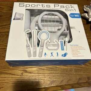 Sports pack six and one for Wii golf clubs baseball bat tennis racket with blue  - Picture 1 of 7