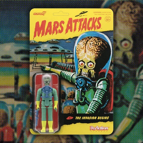 Mars Attacks The Invasion Begins #1 ReAction 3.75" Action Figure Super7 Cover