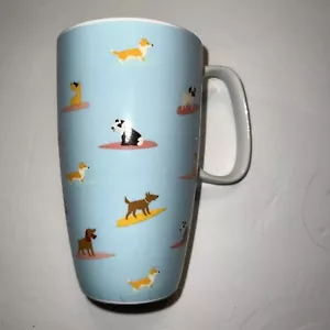 Tazza da viaggio Surf Cani Carlino Caffè Tè con coperchio Coco & Lola Blu - Foto 1 di 5