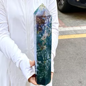 4.93LB Natural water grass agate water Obelisk crystal energy column - Picture 1 of 15