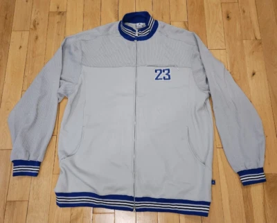 Nuevo de Colección Air JORDAN Jumpman Dbl Cremallera Calentamiento Chaqueta Militar Azul/Gris #23 UNC XL Foto 1 de 4